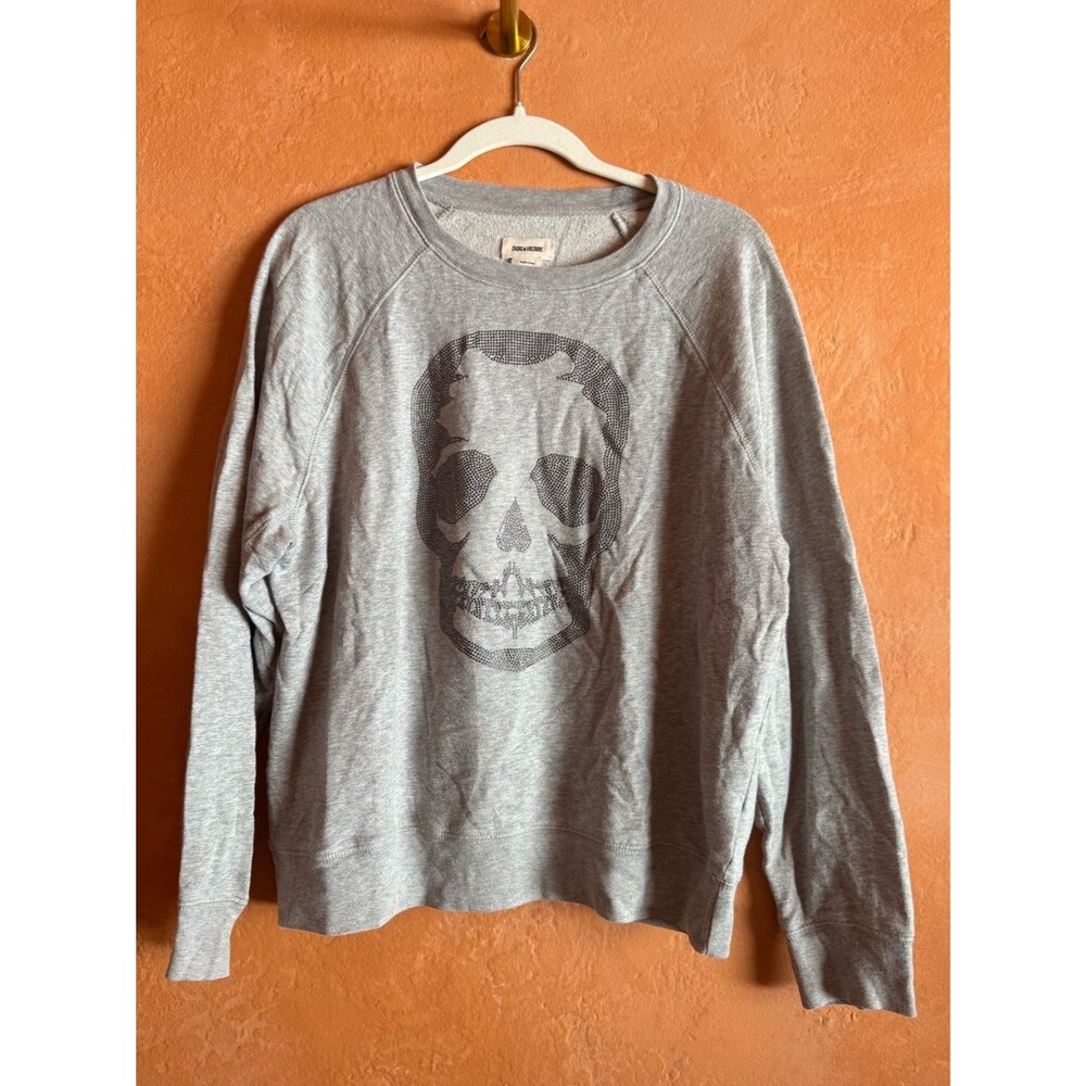 Zadig & Voltaire Upper Skull Studs Sweat Gray Skull Stud Sweatshirt Medium